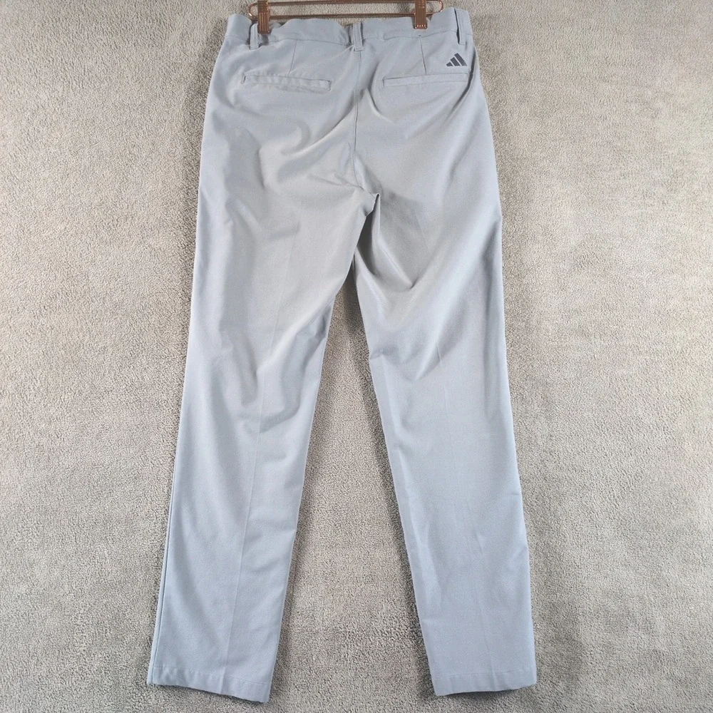 Adidas Mens Golf Pants Light Gray Flat Front Size 30x32 Polyester Spandex‎